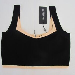 Marciano Los Angeles Bra Crop Top Knit Bralette Black Zip Back Sz M NWT MSRP 99